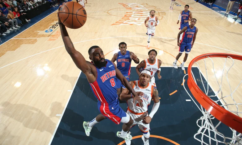 detroit pistons vs knicks match player stats
